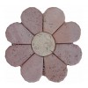 Travertine Mosaic Red Flower