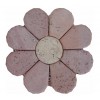 Travertine Mosaic Red Flower