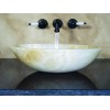 Oval Yellow Marble Vessel Sink