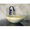 Round Cream Onyx Vessel Sink