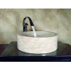 Round Cream Travertine Sink