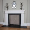 White Limestone Fireplace