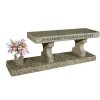 GRANITE BENCH WITH MATCH VASE