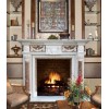 Flower Carved Design Fireplace