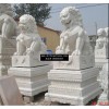 The white marble stone carving stone lions