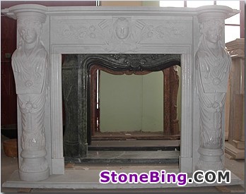 White Marble Fireplace