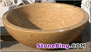 Golden Linear Marble Vessel Sink