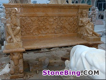 Golden Yellow Marble Bench
