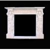 Stone Fireplace Mantel with Lady Carving