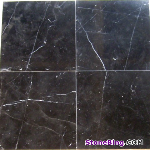 Nero Marquina Snowflake Marble Tile