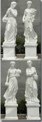 Four Season Lady Sculpture Set   