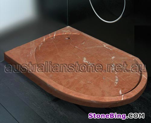 Red Alicante Marble Shower Tray 02