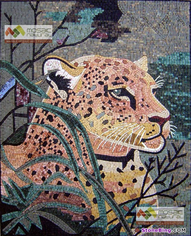 Tiger Wild-Cat Marble Mosaic Tile 