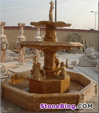 Golden Yellow Marble Fountain SP-010