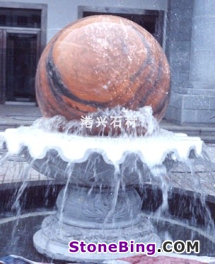 Red Multicolor Granite Fountain Ball