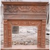 Evening Cloud Red Marble Fireplace