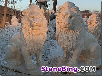 Golden Flaring Marble Lion