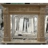 Golden Flaring Marble Fireplace