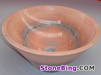 Evening Cloud Red Marble Sink