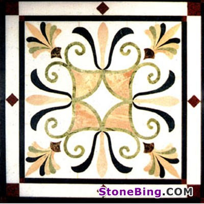 Square-shaped Marble Medallion 