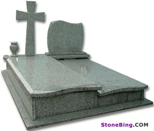 Granite Tombstone with Cross