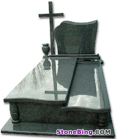 Granite Tombstone with Cross