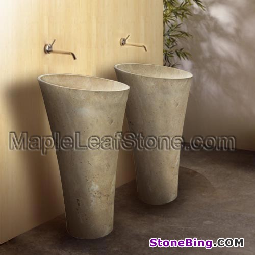 Sunshine Travertine Pedestal Sink Project 71