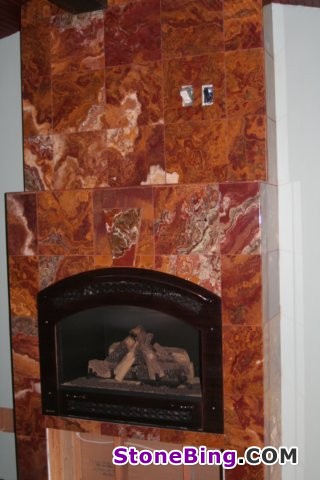 Royal Red Onyx Fireplace