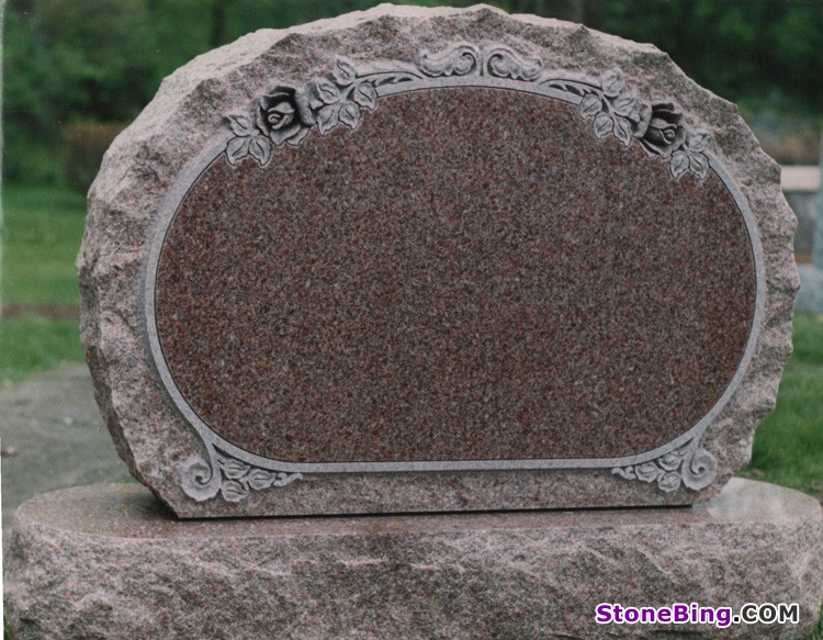 Red Upright Granite Monument 