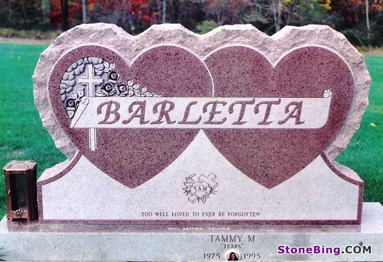 Heart-shaped Red Granite Monument