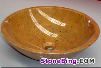 Golden Yellow Marble Vessel Sink
