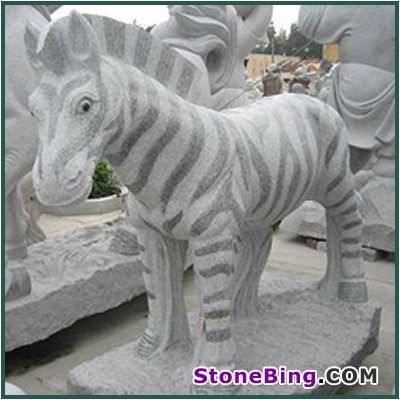 Granite Zebra Statue