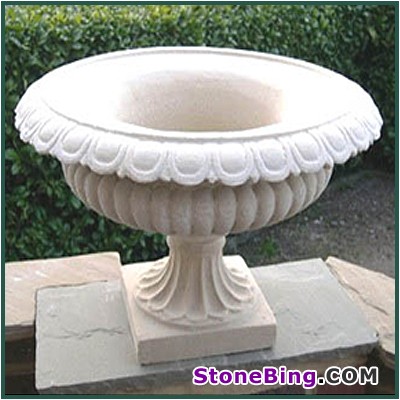 White Marble Flower Pot