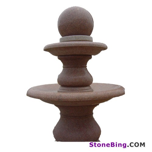 Red Granite Fountain & Ball