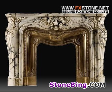 Antique Design Marble Fireplace 03