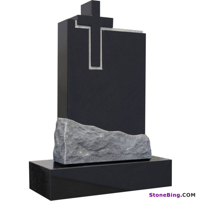 Upright Headstone with Cross M107