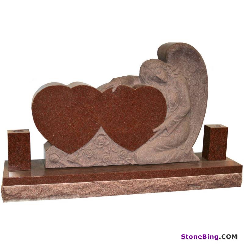 Double Hearts Granite Headstone M184