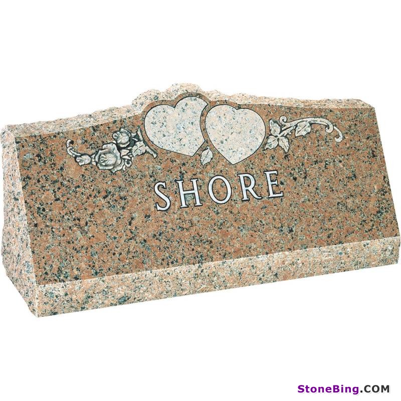 Pink Granite Slant Monument S106