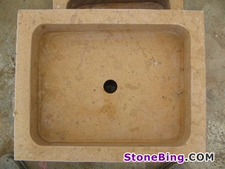 Yellow Marble Wash Basin 8