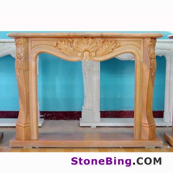 Yellow Marble Fireplace FI-007