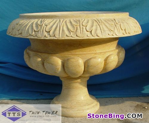 Yellow Marble Flower Pot 7 
