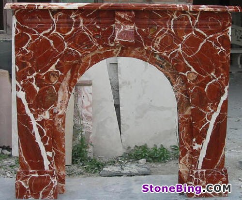 Red Marble Fireplace BL-31