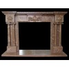 Brown Fireplace with Columns FPFC-004