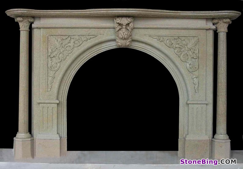 Granite Fireplace with Columns FPFC-003