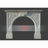 White Sandstone Flower Fireplace 02