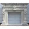 White Marbel Flower Carved Fireplace