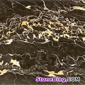 Black Portoro Marble Tile