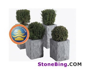 Blue Limestone Flower Pot