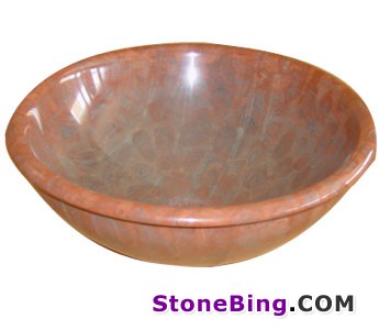 Red Marble Wash Basin