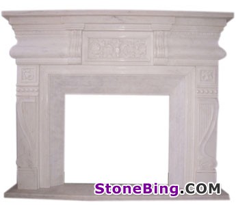 White Marble Fireplace 5